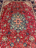 25576-Sarough Hand-Knotted/Handmade Persian Rug/Carpet Traditional/Authentic/ Size: 10'10" x 7'1"/330cm x 216cm