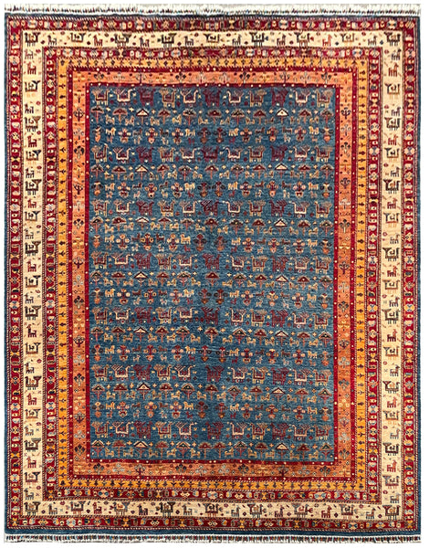 25004- Chobi Ziegler Afghan Hand-Knotted Carpet/Rug/Contemporary/Traditional/Size: 11'9" x 9'2"/358cm x 279cm
