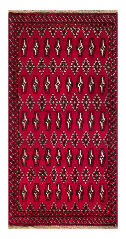 24175-Turkmen Hand-Knotted/Handmade Persian Rug/Carpet Traditional/Authentic/ Size: 4'3" x 1'9"