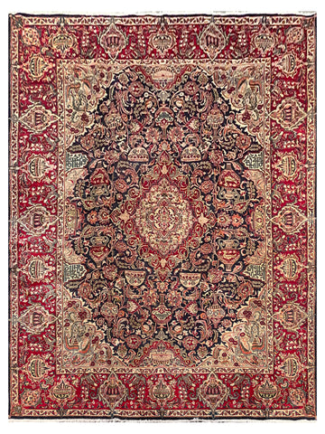 25791-Mashad Hand-Knotted/Handmade Persian Rug/Carpet Traditional Authentic/ Size: 13'1" x 9'9"/399cm x 297cm