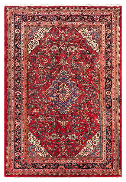 25775-Mashad Hand-Knotted/Handmade Persian Rug/Carpet Traditional Authentic/ Size: 9'11" x 6'8"/302cm x 203cm