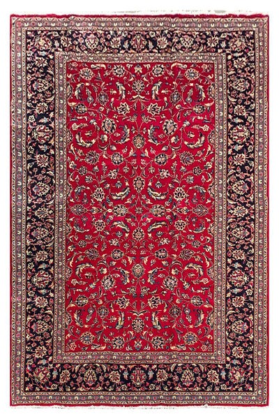 25749-Kashan Hand-Knotted/Handmade Persian Rug/Carpet Traditional/Authentic/Size: 10'0" x 6'6"/305cm x 198cm