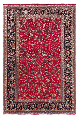25749-Kashan Hand-Knotted/Handmade Persian Rug/Carpet Traditional/Authentic/Size: 10'0" x 6'6"/305cm x 198cm