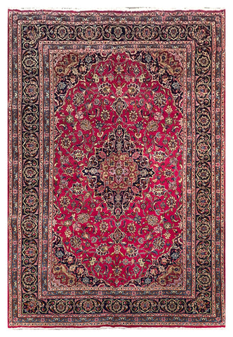 25771-Mashad Hand-Knotted/Handmade Persian Rug/Carpet Traditional Authentic/ Size: 9'9" x 6'6"/297cm x 198cm