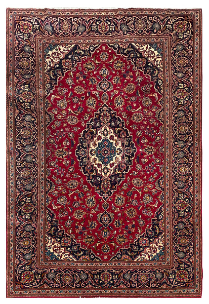 25761-Kashan Hand-Knotted/Handmade Persian Rug/Carpet Traditional/Authentic/Size: 9'9" x 6'6"/297cm x 198cm