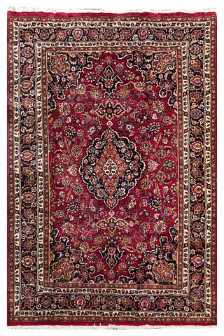 25753-Mashad Hand-Knotted/Handmade Persian Rug/Carpet Traditional Authentic/ Size: 9'9" x 6'5"/297cm x 196cm