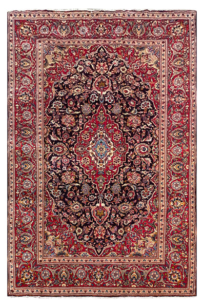 25752-Kashan Hand-Knotted/Handmade Persian Rug/Carpet Traditional/Authentic/Size: 10'0" x 6'6"/305cm x 198cm