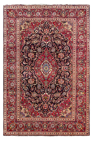 25752-Kashan Hand-Knotted/Handmade Persian Rug/Carpet Traditional/Authentic/Size: 10'0" x 6'6"/305cm x 198cm