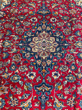 25755- Isfahan Persian Hand-Knotted Authentic/Traditional Carpet/wool pile/cotton base/Rug / Size: 9'6" x 6'6"/290cm x 198cm