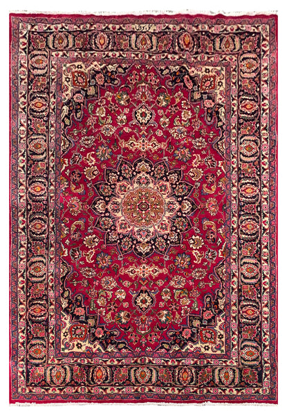 25758-Mashad Hand-Knotted/Handmade Persian Rug/Carpet Traditional Authentic/ Size: 9'7" x 6'6"/292cm x 198cm