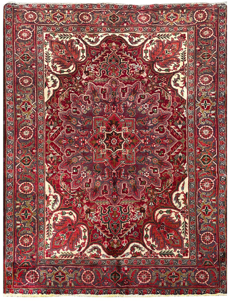 25743-Heriz Hand-Knotted/Handmade Persian Rug/Carpet Traditional/Authentic/ Size/: 6'6" x 4'11"/198cm x 150cm