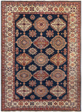 25845-Royal Kazak Hand-Knotted/Handmade Afghan Rug/Carpet Tribal/Nomadic Authentic/ Size: 9'5" x 6'9"/287cm x 206cm