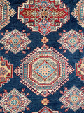 25845-Royal Kazak Hand-Knotted/Handmade Afghan Rug/Carpet Tribal/Nomadic Authentic/ Size: 9'5" x 6'9"/287cm x 206cm