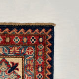 25845-Royal Kazak Hand-Knotted/Handmade Afghan Rug/Carpet Tribal/Nomadic Authentic/ Size: 9'5" x 6'9"/287cm x 206cm