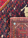 26082- Shiraz Hand-Knotted/Handmade Persian Rug/Carpet Tribal/Nomadic Authentic/ Size: 9'9" x 7'1"/297cm x 216cm