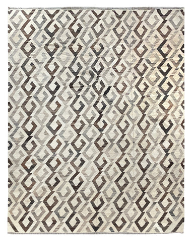 25993- Kelim Hand-Woven/Flat Weaved/Handmade Afghan /Carpet Tribal/Nomadic Authentic/Size: 11'4" x 8'9"/345cm x 267cm