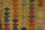 23276 - Kelim Hand-Woven/Flat Weaved/Handmade Afghan Kelim Pillow Cover/Carpet Tribal/Nomadic Authentic/Size: 1'8" x 1'8"