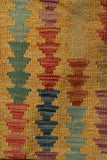 23253 - Kelim Hand-Woven/Flat Weaved/Handmade Afghan Kelim Pillow Cover/Carpet Tribal/Nomadic Authentic/Size: 1'8" x 1'8"