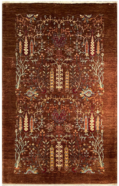 24912-Chobi Ziegler Hand-knotted/Handmade Afghan Rug/Carpet Traditional Authentic / Size: 8'11" x 6'0"/272cm x 183cm