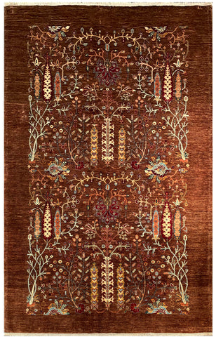 24912-Chobi Ziegler Hand-knotted/Handmade Afghan Rug/Carpet Traditional Authentic / Size: 8'11" x 6'0"/272cm x 183cm