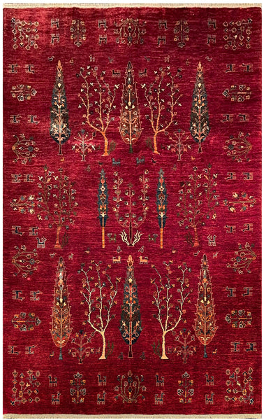 24911-Chobi Ziegler Hand-knotted/Handmade Afghan Rug/Carpet Traditional Authentic / Size: 9'9" x 6'9"/297cm x 206cm