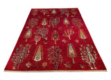 24910-Chobi Ziegler Hand-knotted/Handmade Afghan Rug/Carpet Traditional Authentic / Size: 9'10" x 6'11"/300cm x 211cm