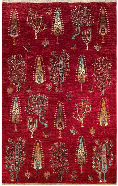 24910-Chobi Ziegler Hand-knotted/Handmade Afghan Rug/Carpet Traditional Authentic / Size: 9'10" x 6'11"/300cm x 211cm