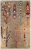 24928-Chobi Ziegler Hand-knotted/Handmade Afghan Rug/Carpet Traditional Authentic / Size: 9'9" x 6'10"/298cm x 208cm