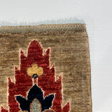 24928-Chobi Ziegler Hand-knotted/Handmade Afghan Rug/Carpet Traditional Authentic / Size: 9'9" x 6'10"/298cm x 208cm