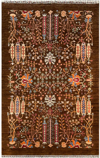 24919-Chobi Ziegler Hand-knotted/Handmade Afghan Rug/Carpet Traditional Authentic / Size: 10'1" x 6'8"/307cm x 203cm