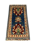 24954-Chobi Ziegler Hand-knotted/Handmade Afghan Rug/Carpet Traditional Authentic / Size: 3'1" x 1'7"/94cm x 48cm