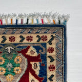 24954-Chobi Ziegler Hand-knotted/Handmade Afghan Rug/Carpet Traditional Authentic / Size: 3'1" x 1'7"/94cm x 48cm