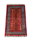 24943-Chobi Ziegler Hand-knotted/Handmade Afghan Rug/Carpet Traditional Authentic / Size: 2'0" x 1'3"/61cm x 38cm
