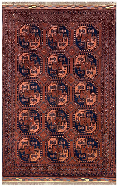 18053- Khal Mohammad Afghan Hand-Knotted Authentic/Traditional/Carpet/Rug Size: 9'6" x 7'5"