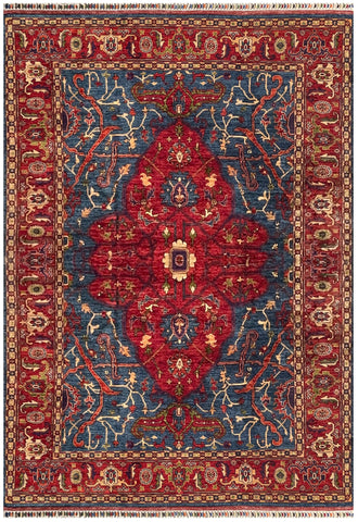 25012- Chobi Ziegler Afghan Hand-Knotted Contemporary/Carpet/Traditional/Size: 10'1" x 6'8"/307cm x 203cm