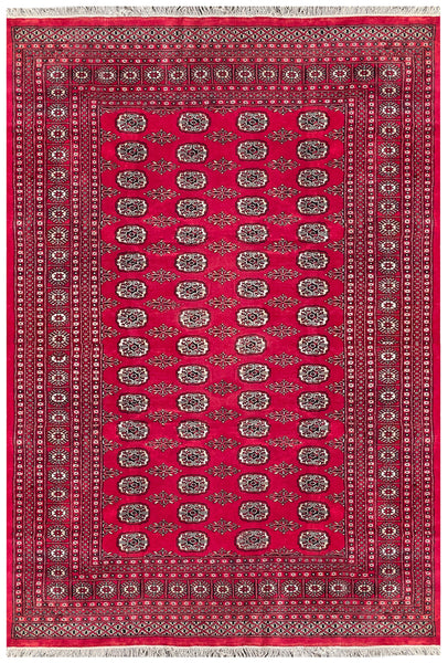 25293-Bokhara Hand-Knotted/Handmade Pakistani Rug/Carpet Tribal/Nomadic Authentic/ Size: 10'1" x 6'7"/307cm x 201cm
