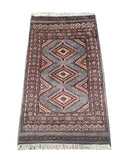 25097- Jaldar Hand-knotted/Handmade Pakistani Rug/Carpet Traditional Authentic/Size: 3'4" x 2'1"/102cm x 64cm