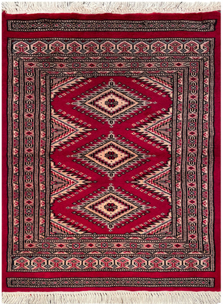 25091- Jaldar Hand-knotted/Handmade Pakistani Rug/Carpet Traditional Authentic/Size: 2'11" x 2'1"