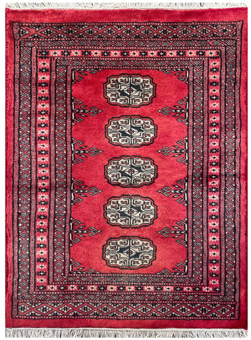 25058-Bokhara Hand-Knotted/Handmade Pakistani Rug/Carpet Tribal/Nomadic Authentic/ Size: 3'0" x 2'2"/91cm x 66cm