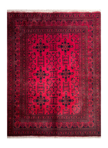 23761- Khal Mohammad Afghan Hand-Knotted Authentic/Traditional/Rug/Size: 7'8" x 5'11"