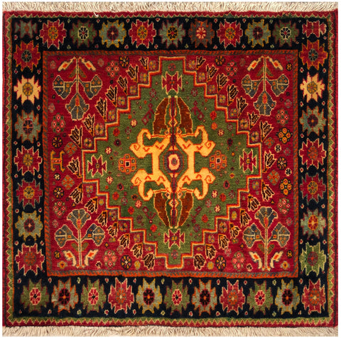 23853-Ghashgai Hand-Knotted/Handmade Persian Rug/Carpet/ Tribal/ Nomadic/Authentic/ Size: 2'1" x 2'2"