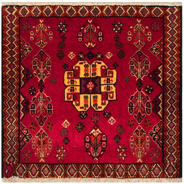 23839-Ghashgai Hand-Knotted/Handmade Persian Rug/Carpet Tribal/ Nomadic/Authentic/ Size: 2'2" x 2'0"