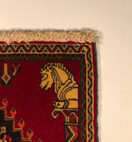 23876-Ghashgai Hand-Knotted/Handmade Persian Rug/Carpet Tribal/ Nomadic/Authentic/ Size: 2'0" x 2'0"