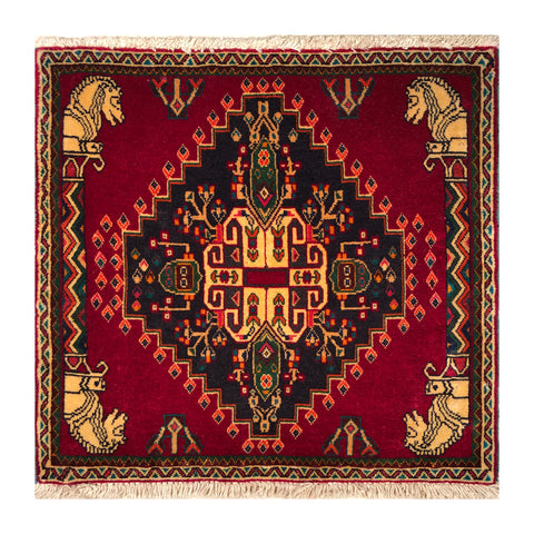 23861-Ghashgai Hand-Knotted/Handmade Persian Rug/Carpet Tribal/ Nomadic/Authentic/ Size: 2'0" x 2'0"