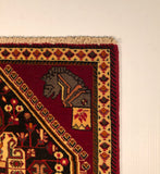 23883-Ghashgai Hand-Knotted/Handmade Persian Rug/Carpet/ Tribal/ Nomadic/Authentic/ Size: 2'0" x 2'0"