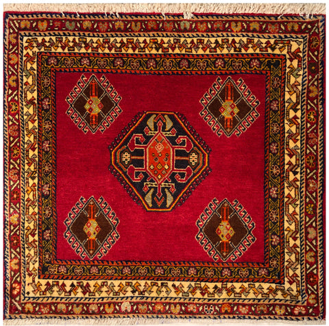 23840-Ghashgai Hand-Knotted/Handmade Persian Rug/Carpet Tribal/ Nomadic/Authentic/ Size: 2'3" x 2'2"