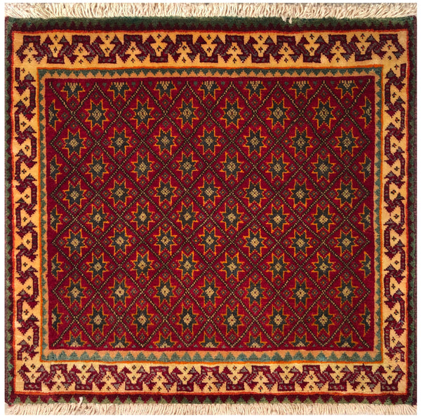 23851-Ghashgai Hand-Knotted/Handmade Persian Rug/Carpet /Tribal/ Nomadic/Authentic/ Size: 2'0" x 2'1"
