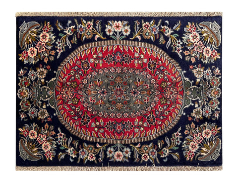 24143 - Kashan Handmade/Hand-Knotted Persian Rug/Traditional/Carpet Authentic/ Size: 3'4" x 2'4"