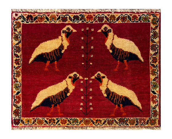 24431-Ghashgai Hand-Knotted/Handmade Persian Rug/Carpet Tribal// Nomadic Authentic/Size: 1'8" x 2'4"