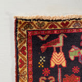 24518-Ghashgai Hand-Knotted/Handmade Persian Rug/Carpet Tribal/ Nomadic Authentic/Size: 2'0" x 2'0"